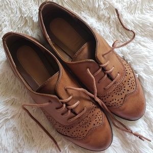 Faux Leather Oxfords